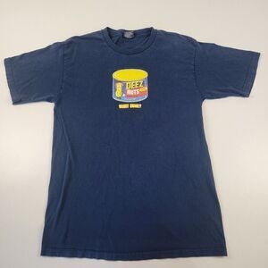 Vintage 90s Y2K Deez Nuts T-Shirt Mens L Anchor Blue Old School Want Some?